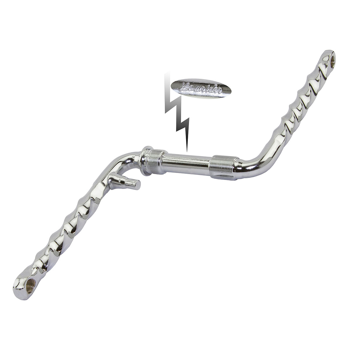 Lowrider Twisted One/Piece Crank 6 1/2" (165mm) Chrome.
